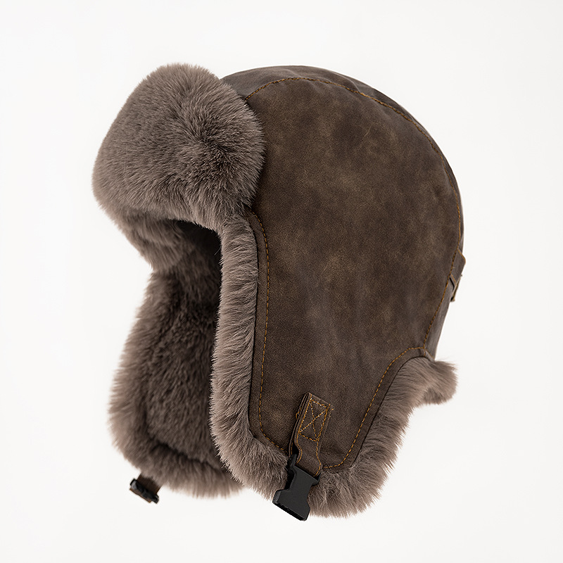1 шт. Мужская зимняя ретро-кож – обзор и цена Trapper Hat Ear Flap