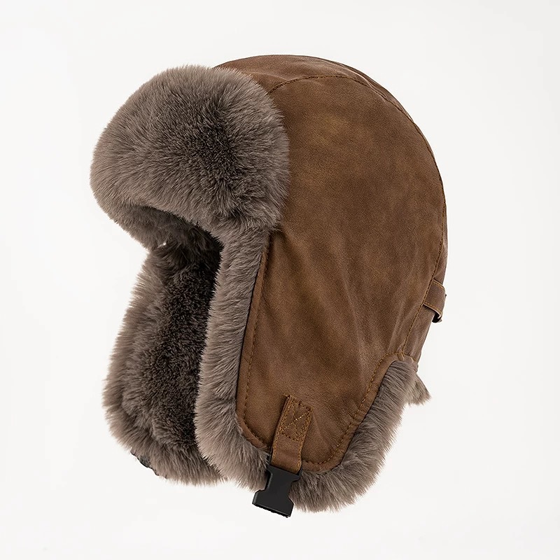 1 шт. Мужская зимняя ретро-кож – обзор и цена Trapper Hat Ear Flap