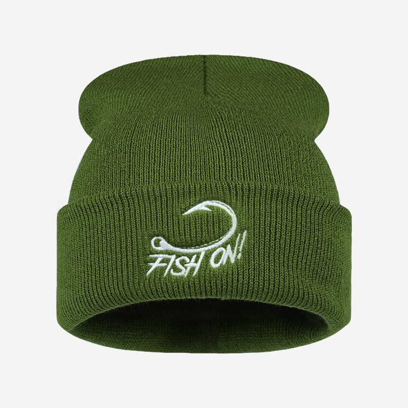 Шапка-бини с вышивкой рыбы для – обзор и цена Beanie Cuffed Knit
