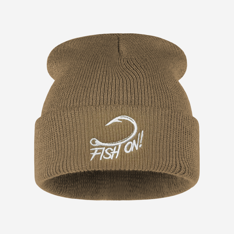 Шапка-бини с вышивкой рыбы для – обзор и цена Beanie Cuffed Knit